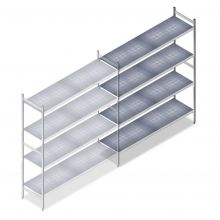 Hygienisches Regal 6622 1800x1200x460 mm (hxbxt) 4 Ebenen Anbauregal