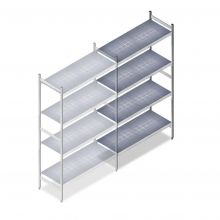 Hygienisches Regal 6622 1800x900x460 mm (hxbxt) 4 Ebenen Anbauregal