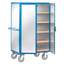 Kastwagen 750 kg 1000x680 mit 5 Etagen, Aluminiumplatte und Stangenschloss