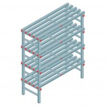 Kunststoffregal REA Euro 1450x1200x500 mm (hxbxt) 4 Ebenen