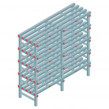 Kunststoffregal REA Euro 1450x1500x500 mm (hxbxt) 5 Ebenen