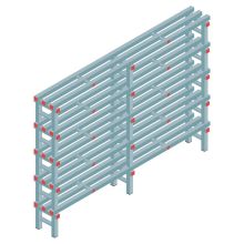 Kunststoffregal REA Euro 1450x2000x300 mm (HxBxT) 5 Ebenen