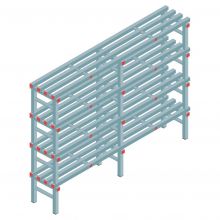 Kunststoffregal REA Euro 1450x2000x400 mm (hxbxt) 4 Ebenen