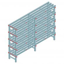 Kunststoffregal REA Euro 1450x2000x400 mm (hxbxt) 5 Ebenen