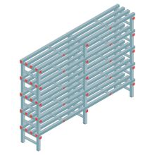 Kunststoff-Regal REA Euro 1450x2000x400 mm (HxBxT) 5 Ebenen