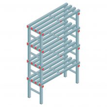 Kunststoffregal REA Euro 1600x1000x400 mm (hxbxt) 4 Ebenen