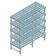 Kunststoffregal REA Euro 1650x1500x600 mm (HxBxT) 5 Ebenen