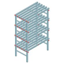 Kunststoffregal REA Euro Classic 1750x1000x600 mm (HxBxT) 4 Ebenen