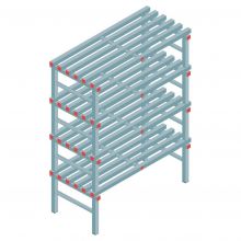 Kunststoffregal REA Euro 1750x1200x600 mm (hxbxt) 4 Ebenen