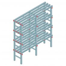Kunststoffregal REA Euro 1750x1500x400 mm (hxbxt) 4 Ebenen