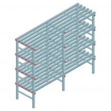Kunststoffregal REA Euro 1750x2000x600 mm (hxbxt) 4 Ebenen