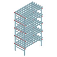 Kunststoffregal REA Euro 2050x1000x600 mm (HxBxT) 5 Ebenen