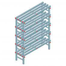 Kunststoffregal REA Euro 2250x1200x400 mm (hxbxt) 5 Ebenen