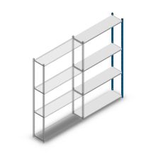 Fachbodenregal Medium Duty 2000x1150x300 mm (HxBxT) 4 Ebenen blau Anbauregal
