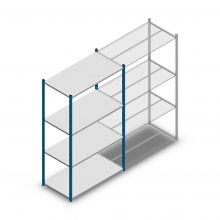 Fachbodenregal Medium Duty 2000x1150x600mm (hxbxt) 4 Ebenen blau Anfangsregal