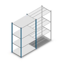 Fachbodenregal Medium Duty 2000x1150x700mm (hxbxt) 4 Ebenen blau Anfangsregal