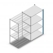 Fachbodenregal Medium Duty 2000x1150x800mm (hxbxt) 4 Ebenen blau Anbauregal
