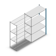 Fachbodenregal Medium Duty 2000x1300x600 mm (HxBxT) 4 Ebenen blau Anbauregal