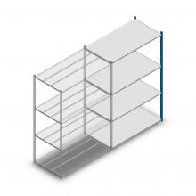 Fachbodenregal Medium Duty 2000x1300x700mm (hxbxt) 4 Ebenen blau Anbauregal