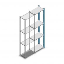 Fachbodenregal Medium Duty 2000x550x300mm (hxbxt) 4 Ebenen blau Anbauregal