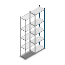 Fachbodenregal Medium Duty 2000x550x300mm (HxBxT) 5 Ebenen blau Anbauregal