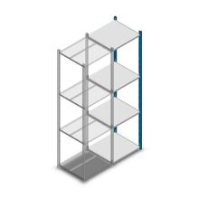 Fachbodenregal Medium Duty 2000x550x500 mm (HxBxT) 4 Ebenen blaues Anbauregal