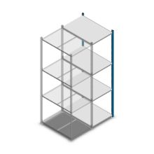 Fachbodenregal Medium Duty 2000x550x800 mm (HxBxT) 4 Ebenen blau Anbauregal