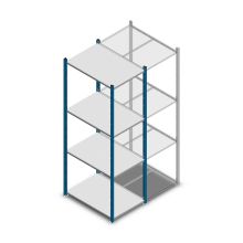 Fachbodenregal Medium Duty 2000x550x800mm (hxbxt) 4 Ebenen blau Anfangsregal
