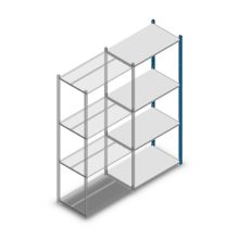 Fachbodenregal Medium Duty 2000x850x500mm (HxBxT) 4 Ebenen blau Anbauregal
