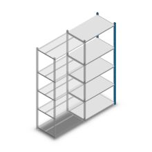 Fachbodenregal Medium Duty 2000x850x500 mm (HxBxT) 5 Ebenen blau Anbauregal