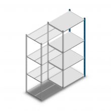 Fachbodenregal Medium Duty 2000x850x600mm (hxbxt) 4 Ebenen blau Anbauregal