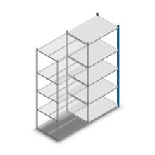 Fachbodenregal Medium Duty 2000x850x600 mm (HxBxT) 5 Ebenen blau Anbauregal