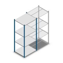 Fachbodenregal Medium Duty 2000x850x700mm (hxbxt) 4 Ebenen blau Anfangsregal