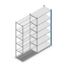 Fachbodenregal Medium Duty 2000x1000x500 mm (HxBxT) 6 Ebenen blau Anbauregal