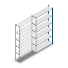 Fachbodenregal Medium Duty 2000x1150x300 mm (HxBxT) 6 Ebenen blau Anbauregal