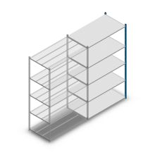 Fachbodenregal Medium Duty 2200x1300x700 mm (HxBxT) 5 Ebenen blau Anbauregal