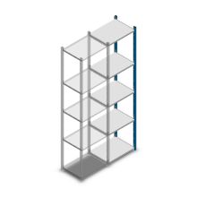 Fachbodenregal Medium Duty 2200x550x400mm (HxBxT) 5 Ebenen blaues Anbauregal