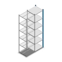 Fachbodenregal Medium Duty 2200x550x500 mm (HxBxT) 6 Ebenen blau Anbauregal