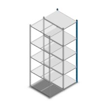 Fachbodenregal Medium Duty 2200x550x800 mm (HxBxT) 5 Ebenen blau Anbauregal