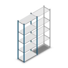 Fachbodenregal Medium Duty 2200x850x400 mm (HxBxT) 5 Ebenen blau Grundregal