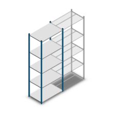 Fachbodenregal Medium Duty 2200x850x500 mm (HxBxT) 5 Ebenen blau Grundregal