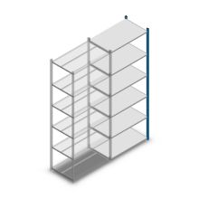Fachbodenregal Medium Duty 2200x850x500 mm (HxBxT) 6 Ebenen blau Anbauregal
