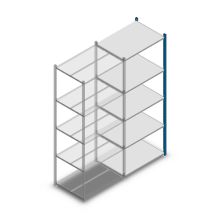 Fachbodenregal Medium Duty 2200x850x600 mm (HxBxT) 5 Ebenen blau Anbauregal