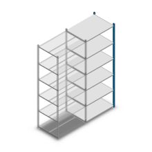 Fachbodenregal Medium Duty 2000x850x600 mm (HxBxT) 6 Ebenen blau Anbauregal