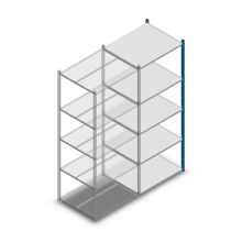 Fachbodenregal Medium Duty 2200x850x700 mm (HxBxT) 5 Ebenen blau Anbauregal