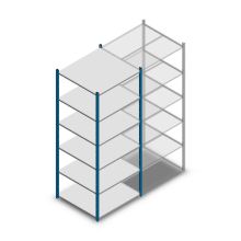 Fachbodenregal Medium Duty 2200x850x800 mm (HxBxT) 6 Ebenen blau Grundregal