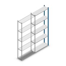 Fachbodenregal Medium Duty 2500x1000x300mm (HxBxT) 5 Ebenen blau Anbauregal