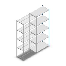 Fachbodenregal Medium Duty 2500x1000x500 mm (HxBxT) 5 Ebenen blau Anbauregal
