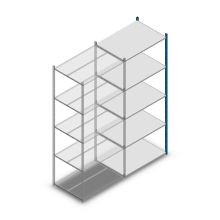 Fachbodenregal Medium Duty 2500x1000x700mm (HxBxT) 5 Ebenen blau Anbauregal