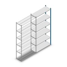 Fachbodenregal Medium Duty 2500x1150x400 mm (HxBxT) 6 Ebenen blau Anbauregal